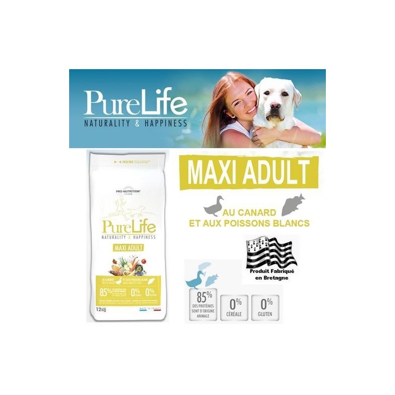 PureLife Maxi Adulte - Aliment pour chien adulte de grandes races 12kg