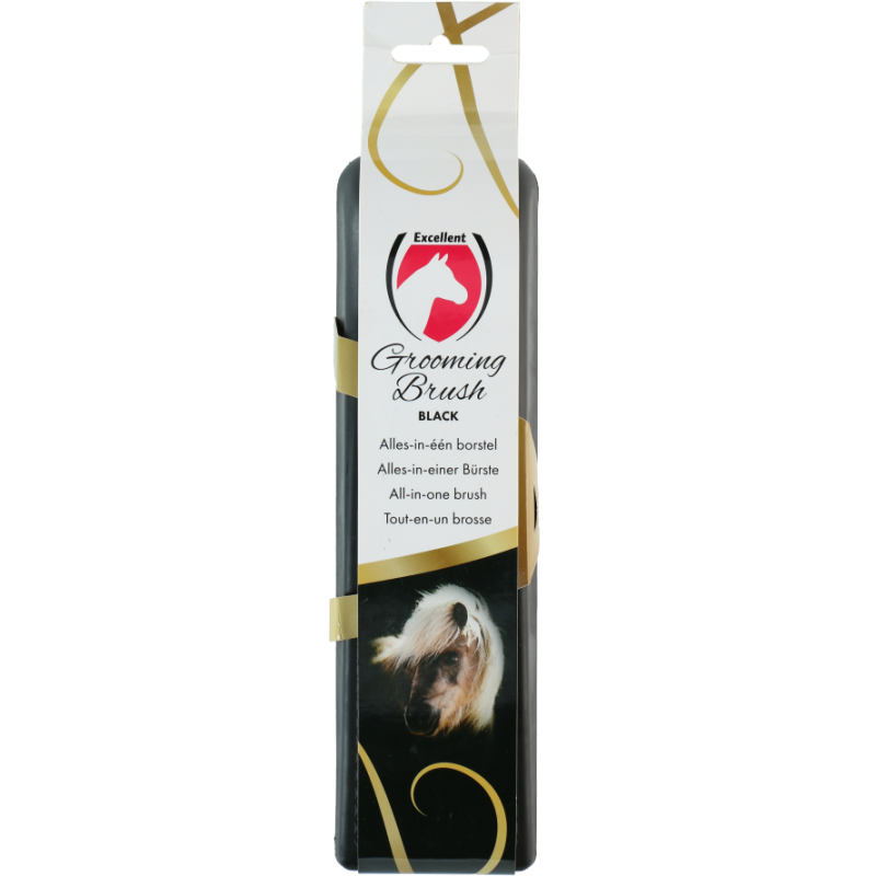 Excellente brosse de toilettage pour chevaux L noire