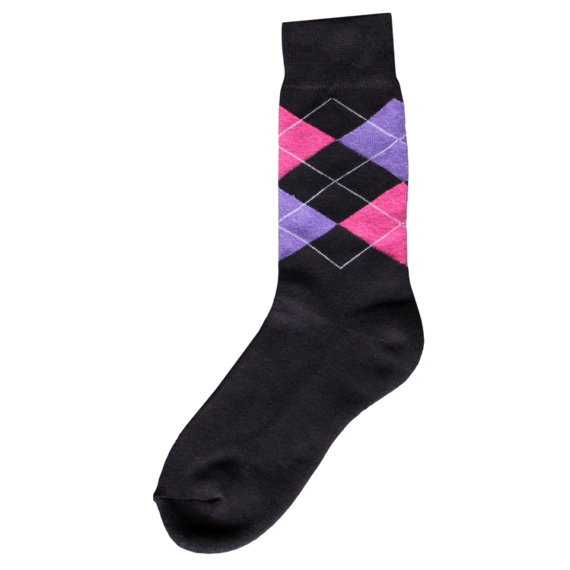 Chaussettes d'équitation gris foncé/rose/violet 43-46