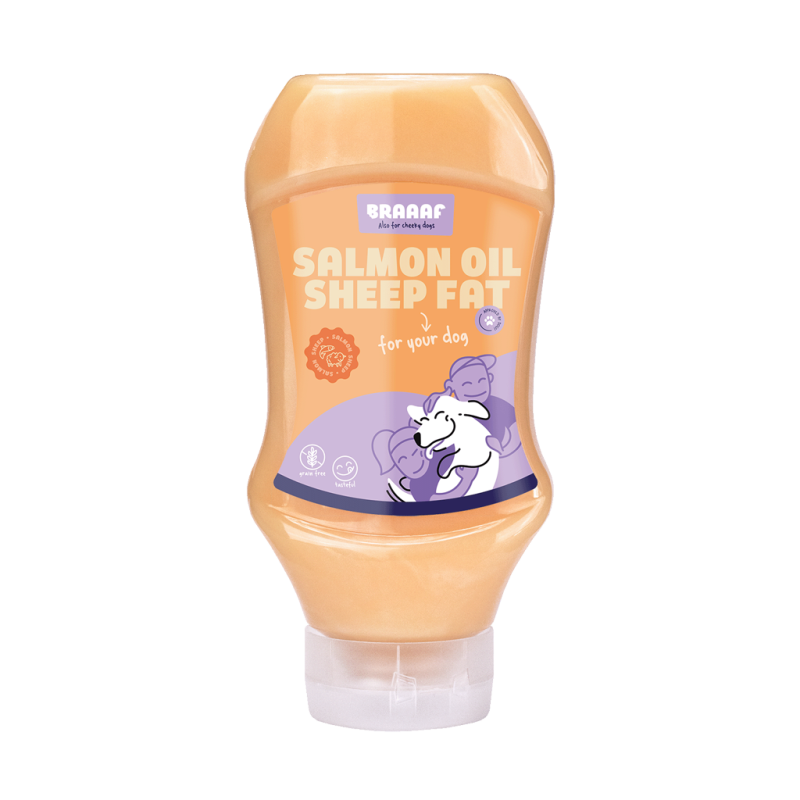 Sauce pour chien Braaaf, huile de saumon et graisse de mouton