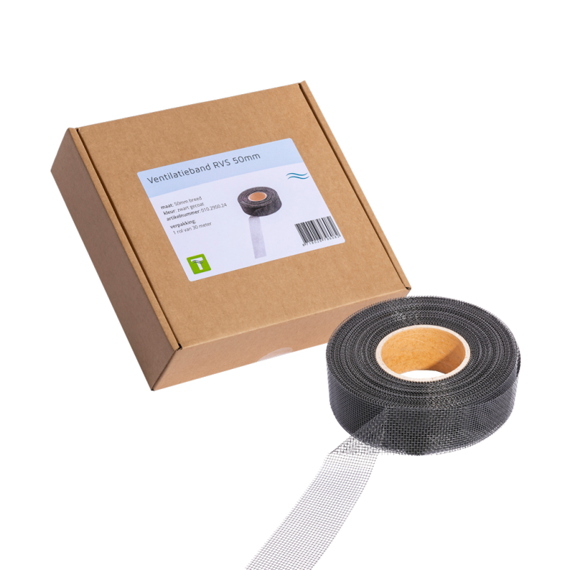 Bande de ventilation en acier inoxydable noir 30 m x 5 cm