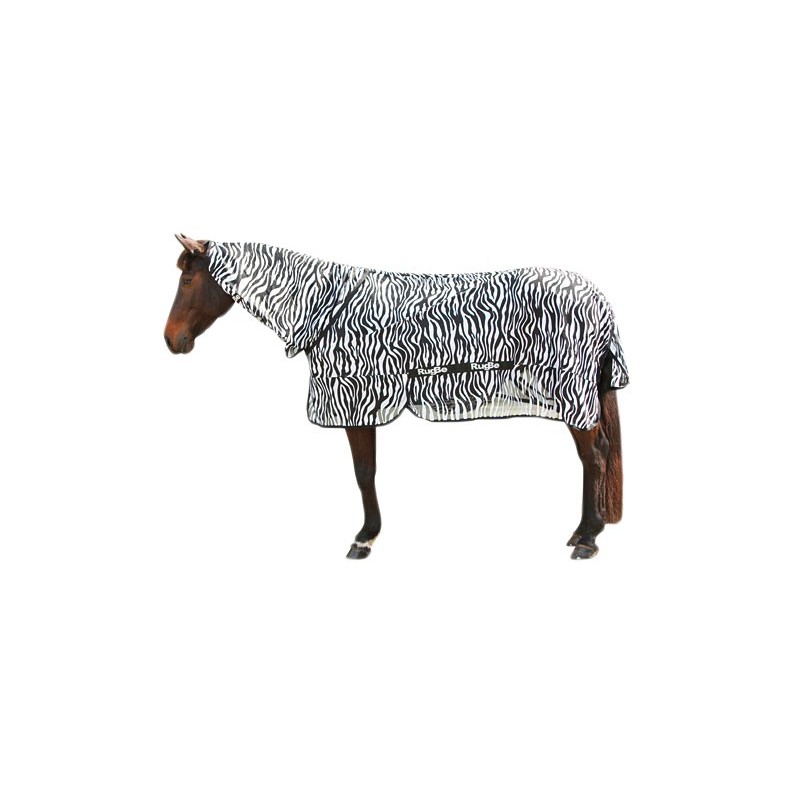 Couverture anti-mouches et anti-eczéma Zèbre avec section pour le cou 195 cm 205 cm