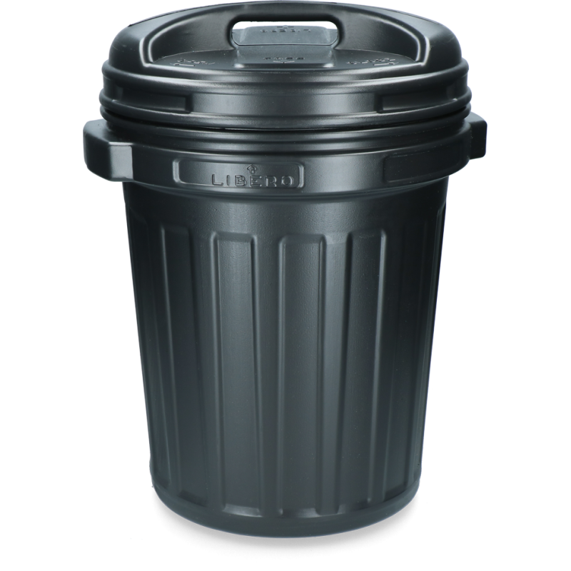 Seau de rangement avec couvercle Noir 40 litres Noir