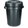 Seau de rangement avec couvercle Noir 40 litres Noir