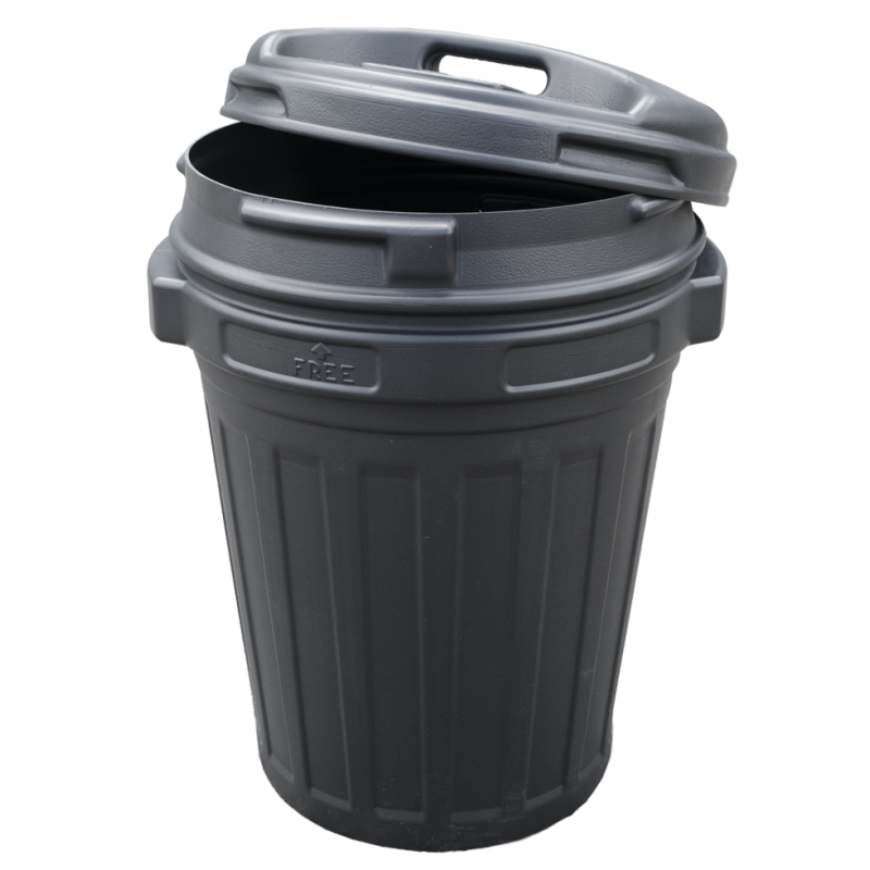 Seau de rangement avec couvercle 70 litres Noir