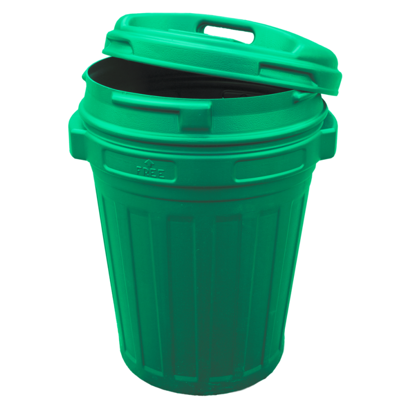 Seau de rangement avec couvercle 70 litres Vert