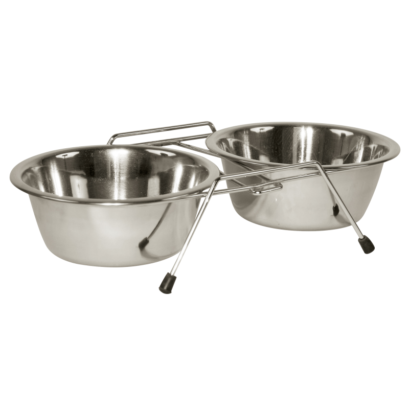 Distributeur double en acier inoxydable 2 x 450 ml