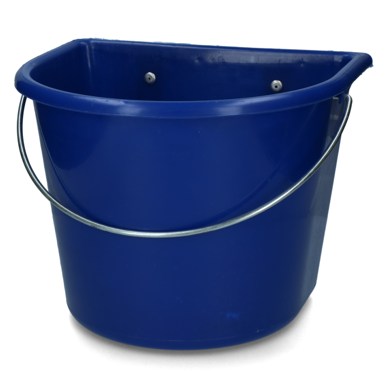 vPlast Mangeoire portable avec crochets et poignée 15 l Bleu foncé