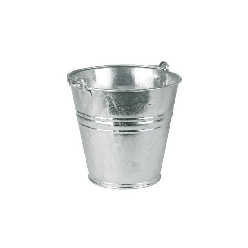 Seau galvanisé à eau, pour chenil et chien. 11L