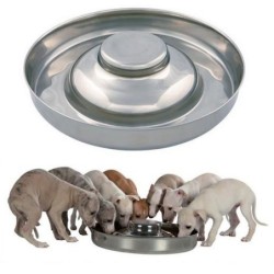 Plat à chiot en inox 37 cm