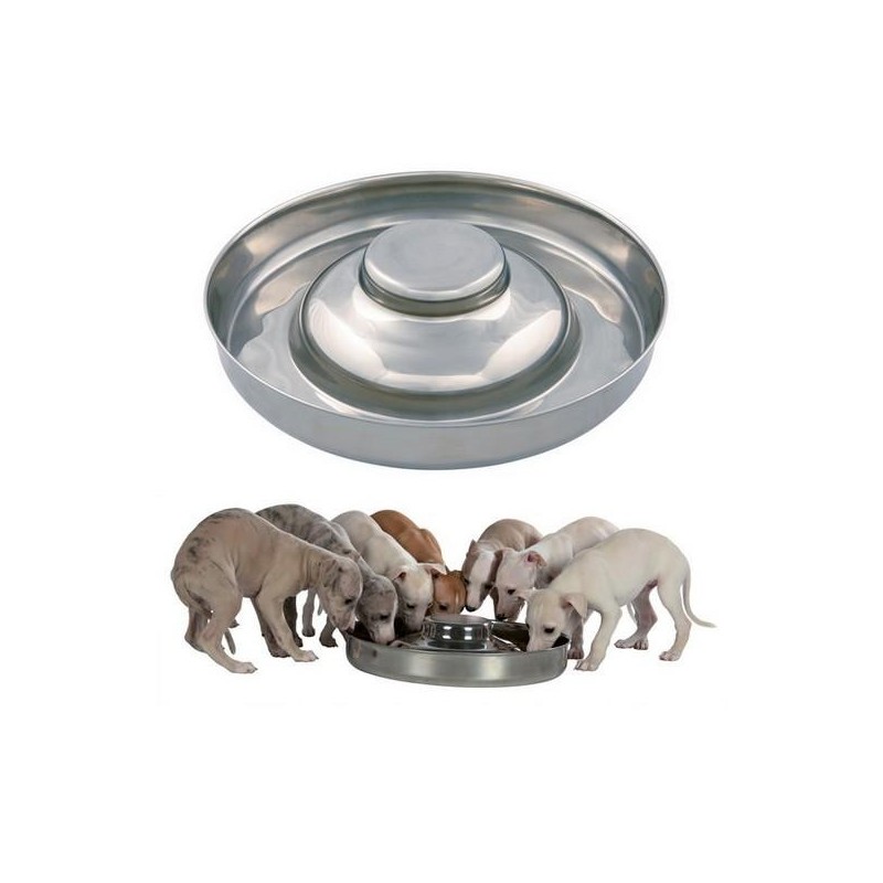 Plat à chiot en inox 37 cm