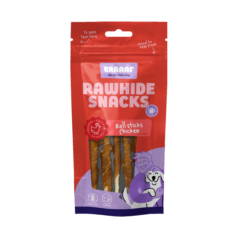 Bâtonnets de poulet en cuir brut Braaaf - 8 pièces