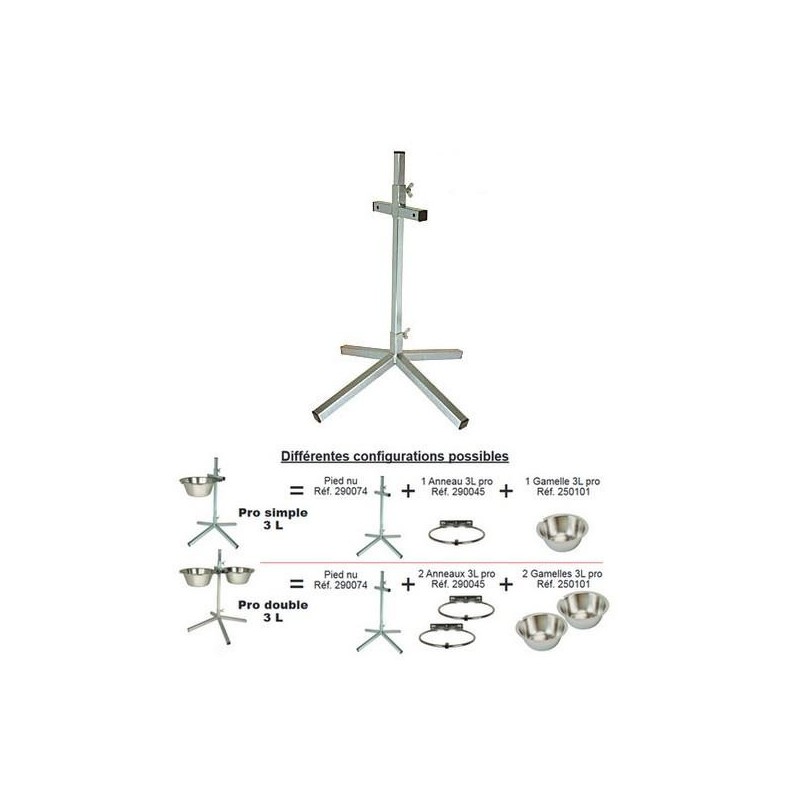 Pied nu pour nourrisseur appartement / support gamelle - Modèle PRO