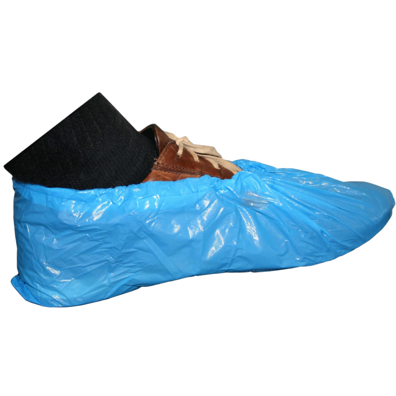 Couvre-chaussures jetables bleus CPE