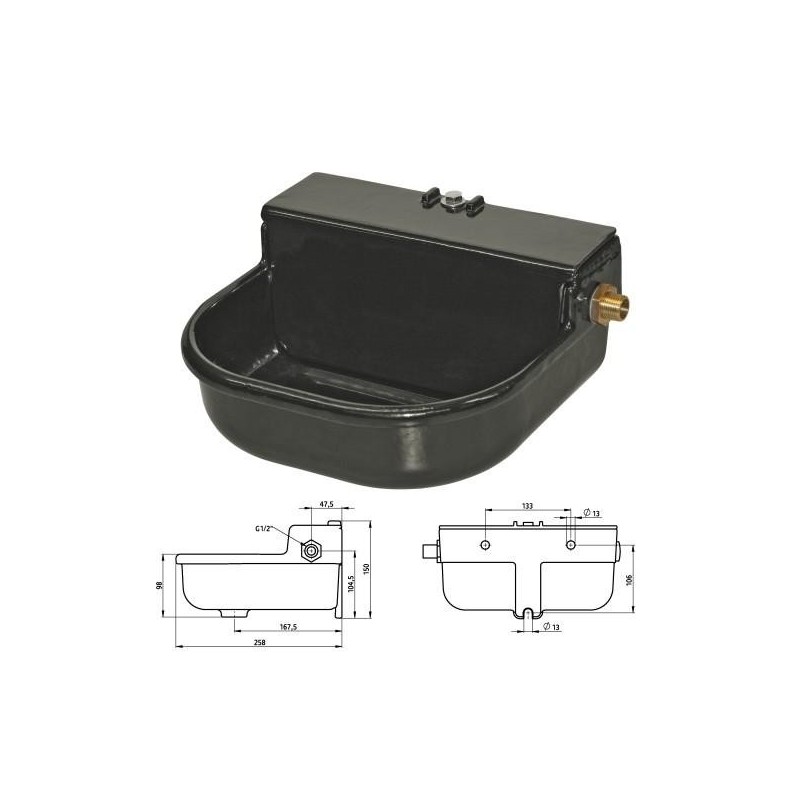 Abreuvoir automatique pour chien en fonte à niveau constant - 3 litres