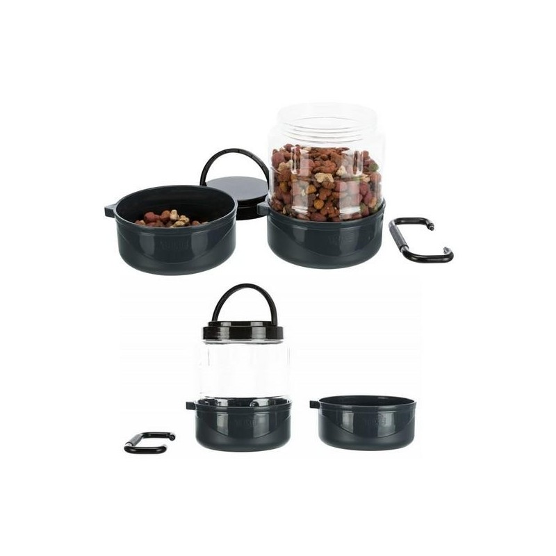 Set de voyage, gamelles et container croquettes de voyage