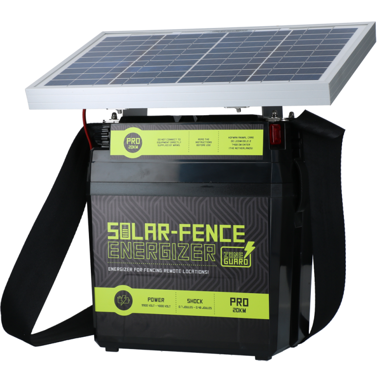 Électrificateur de clôture solaire ZoneGuard Pro 20 km