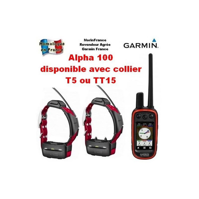 Garmin Alpha 100 - collier de repérage GPS T5 ou TT15 pour chien de chasse