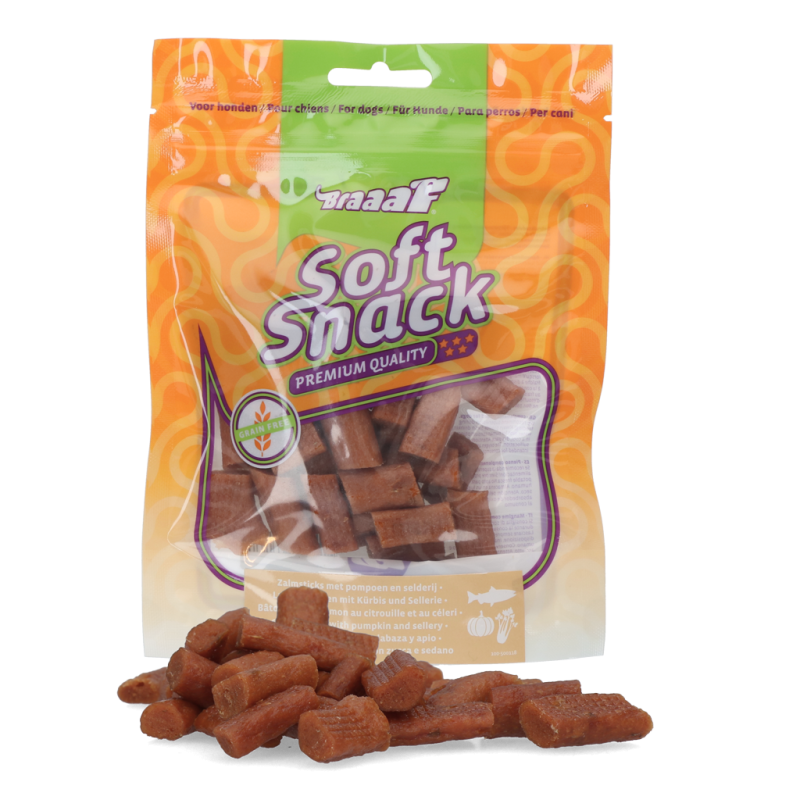 Braaaf Soft Snack au saumon, à la citrouille et au sellery
