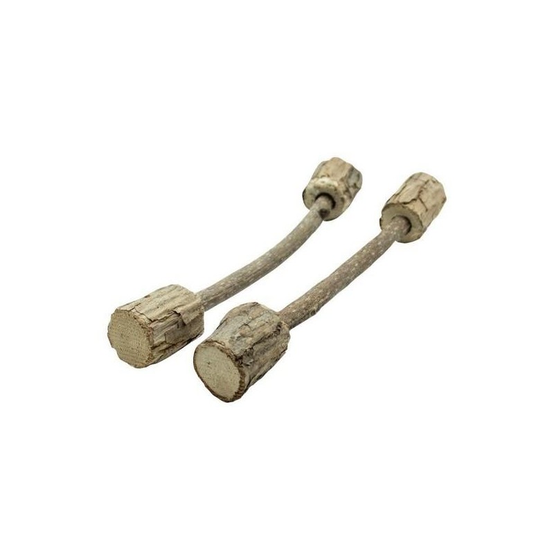 Jouet pour chat 2 haltères bois de matatabi - Bubimex