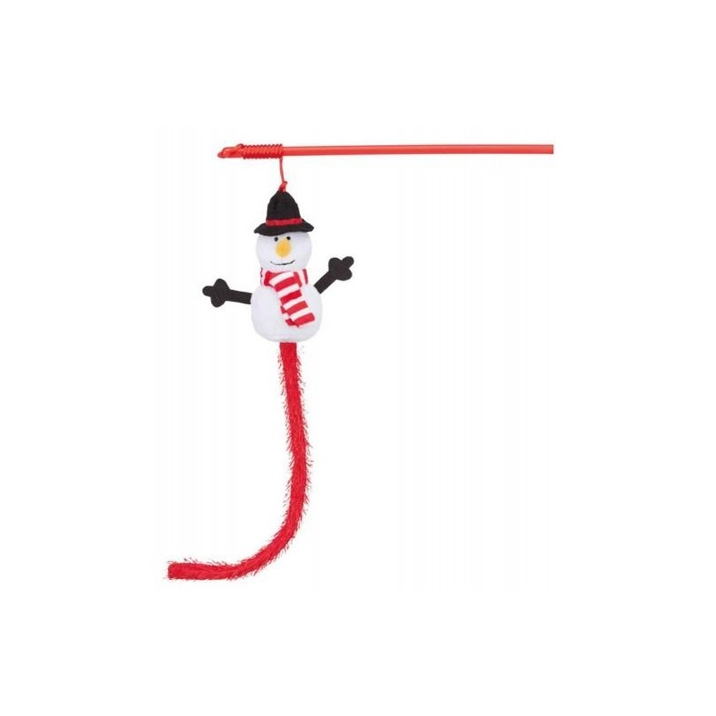 Jouet de noel pour chat - Canne à pêche avec bonhomme de neige