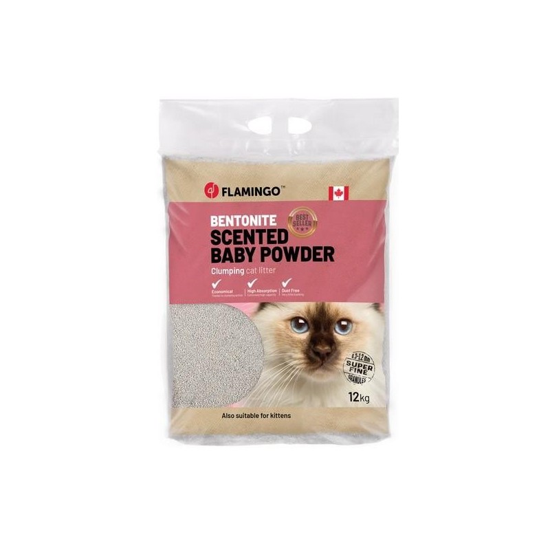 Litière pour chat Bentonite avec poudre de bébé, granulés fins agglomérant