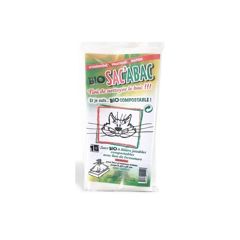 Sacs à litières jetables et compostable avec lien de fermeture - Bio Sac’abac