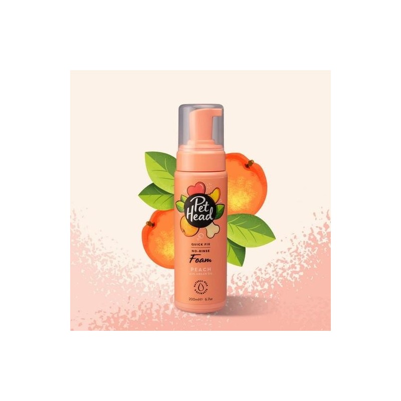 Spray mousse Quick Fix nettoyant pattes et têtes PECHE 200 ml - PET HEAD