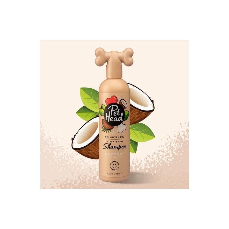 Shampoing Sensitive Soul, désodorisant parfum NOIX DE COCO  300 ml - PET HEAD