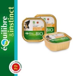 Terrine BIO chien adulte riche en volaille - Equilibre & Instinct 100g