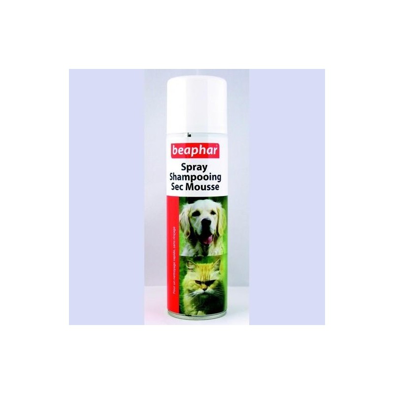 Shampooing sec mousse sans rinçage pour chiens et chats. 250ml