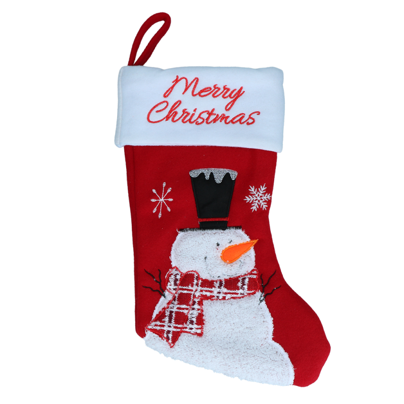 Bas de Noël Bas de Noël Bonhomme de neige en laine