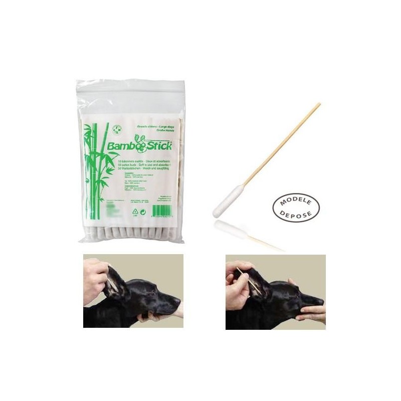 BambooStick - coton tige pour chien 10 lots de 50