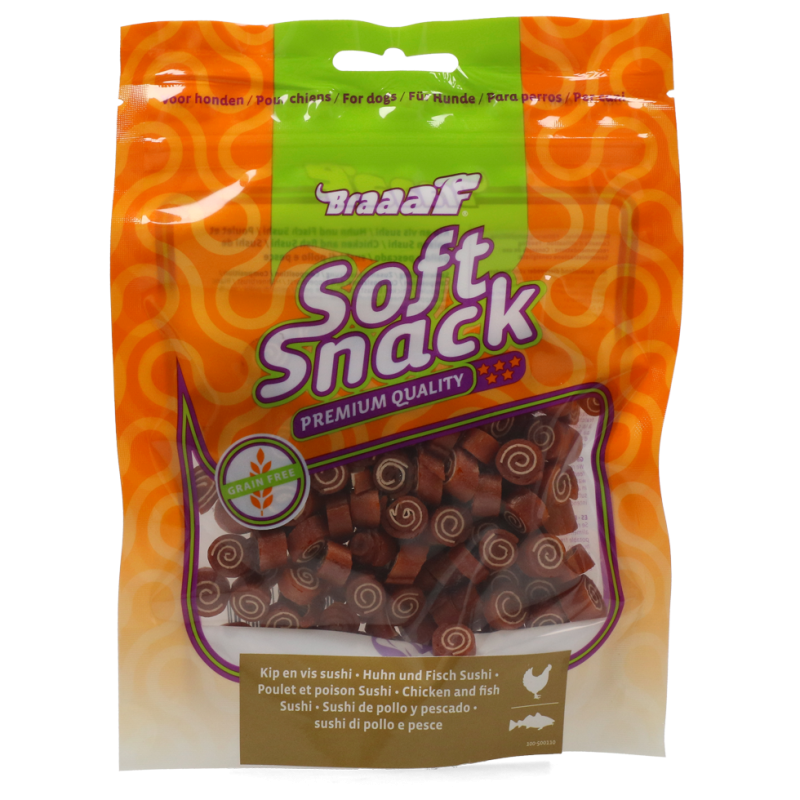 Braaaf Soft Snack Sushi - Poulet et poisson