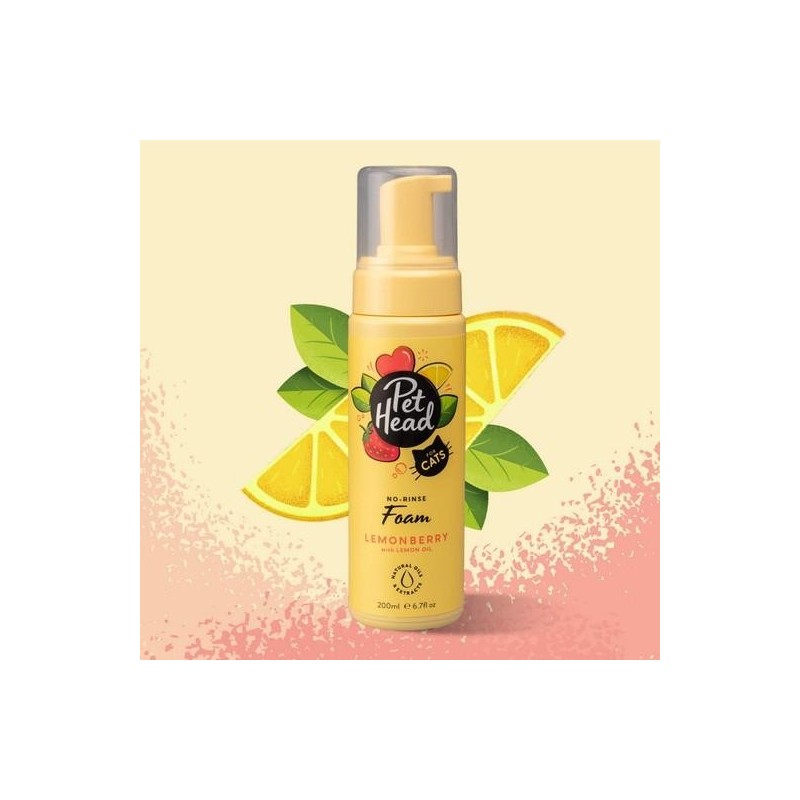 Spray mousse Felin’ Good, shampoing sans rinçage LEMON BERRY 200 ml - PET HEAD
