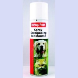 Shampooing sec mousse sans rinçage pour chiens et chats. 250ml
