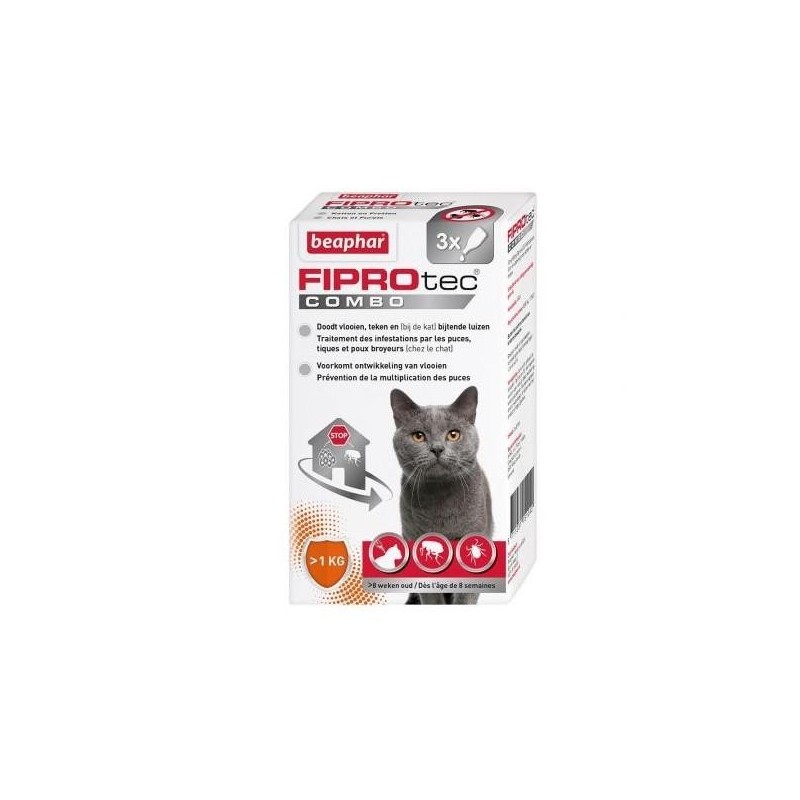 Pipettes Antiparasitaire Fiprotec Combo pour chats
