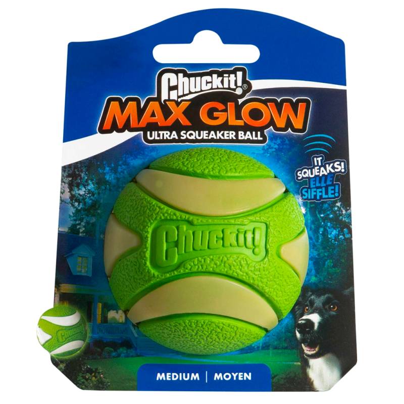 Balle couinante Chuckit! Max Glow Ultra M