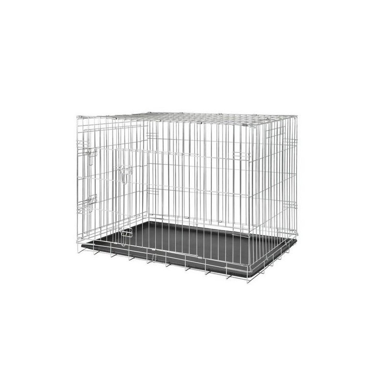 Cage de transport métal pliante - 2 portes 64 x 48 x 54 cm
