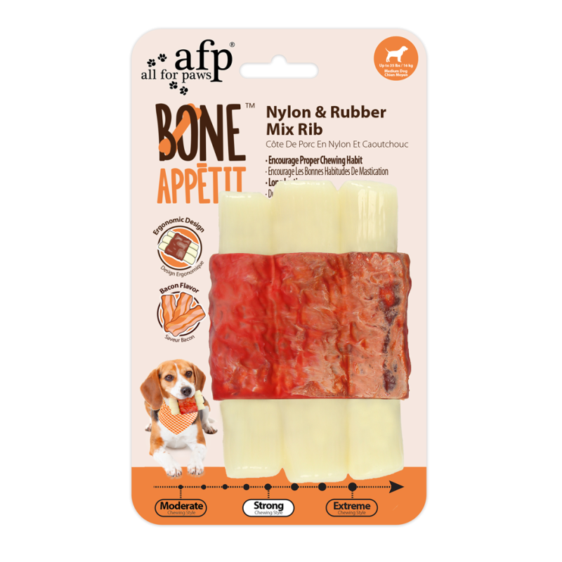 AFP Bone Appetit - Côtes mélangées en nylon et caoutchouc - Saveur bacon