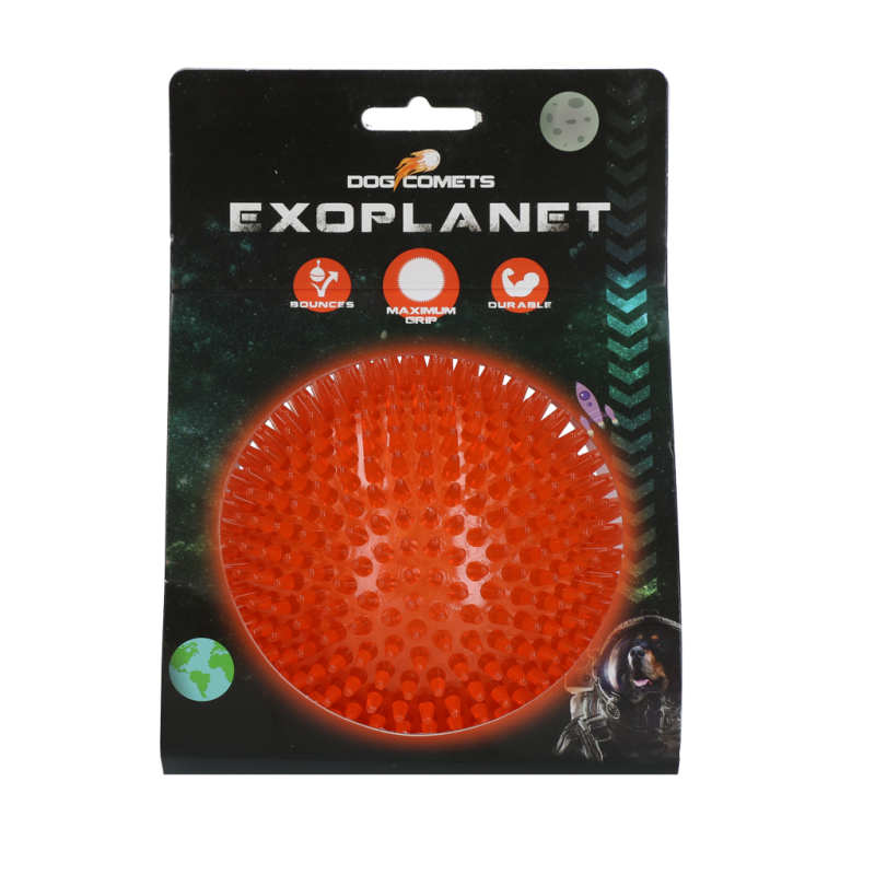 Boule à picots exoplanètes pour chiens et comètes, orange, taille L