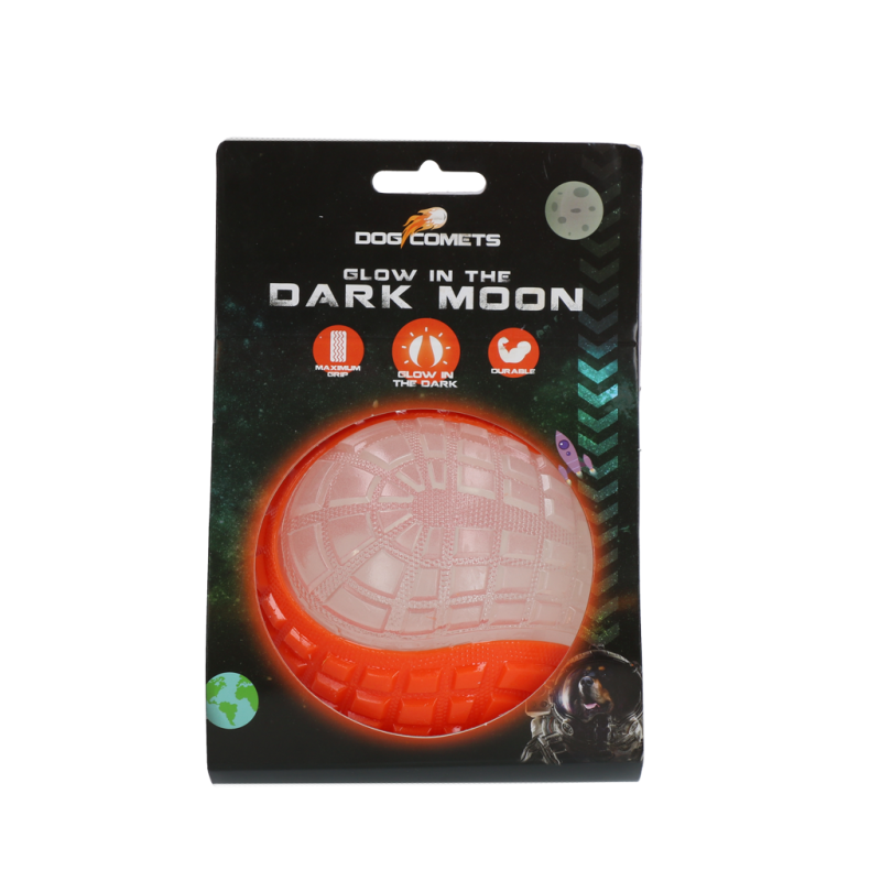 Boule de lune phosphorescente pour chien Comètes Orange L