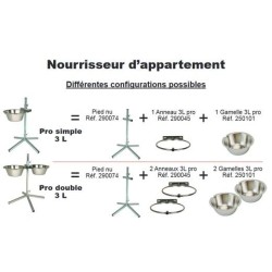 Pied nu pour nourrisseur appartement / support gamelle - Modèle PRO