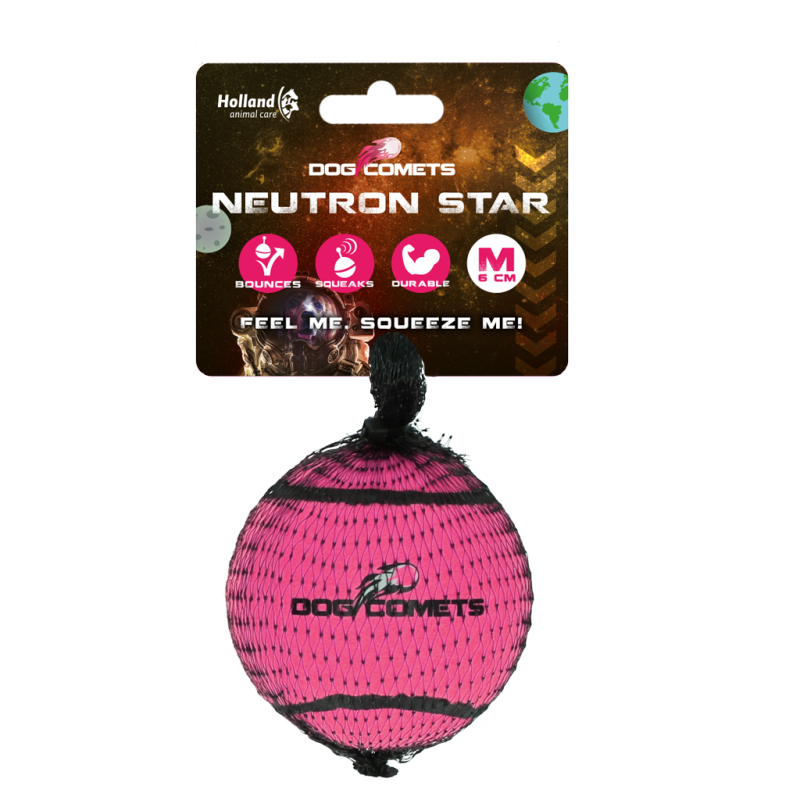 Balle de tennis Dog Comets Neutron Star avec couineur M Rose