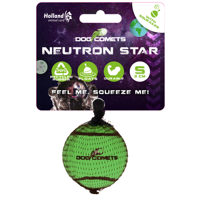 Balle de tennis Dog Comets Neutron Star avec couineur S Vert