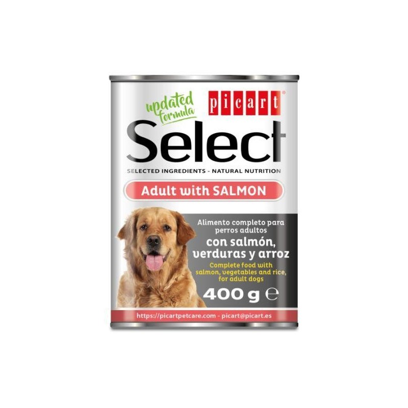 Boite Select Dog Adult - Saumon 400 gr