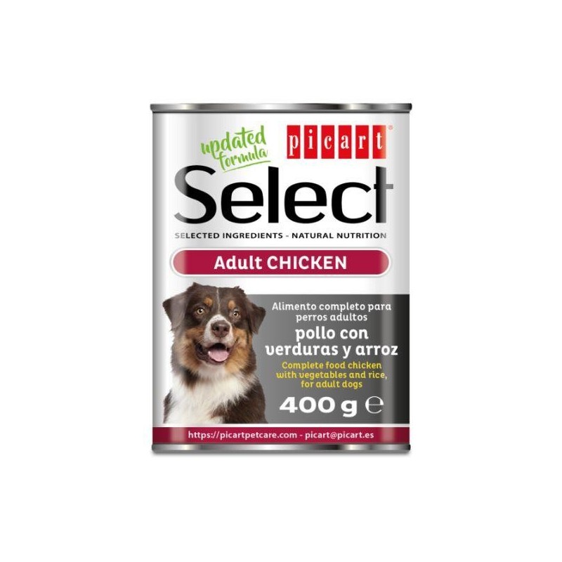 Boite Select Dog Adult - Poulet 400 gr