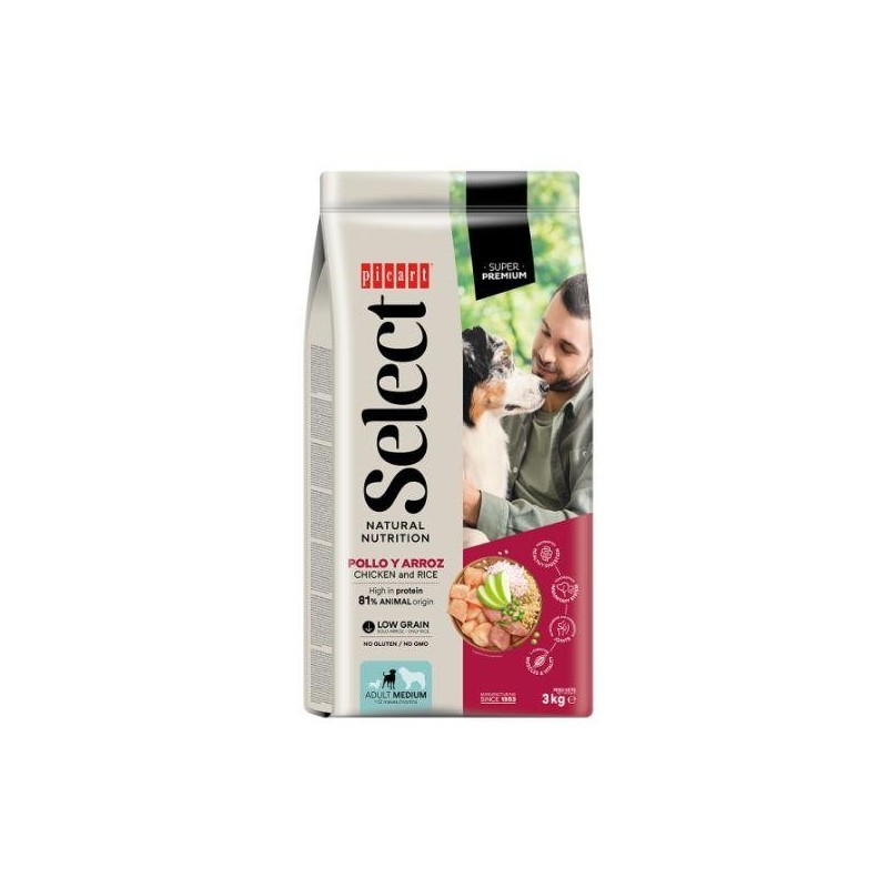 Select Dog Adult Medium - Poulet et riz 3 kg