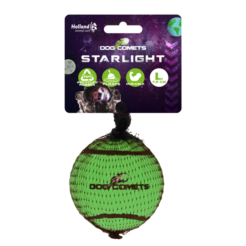Balle de tennis Dog Comets Starlight L Vert