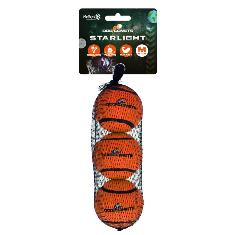 Balle de tennis Dog Comets Starlight M Orange (lot de 3)